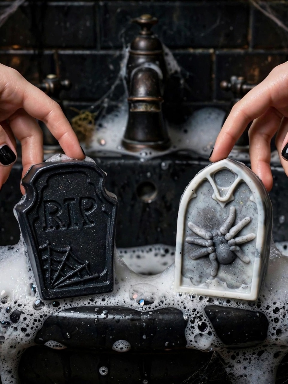 Set 12 Tombstone Soap Favors, Tomb Stone Scary Halloween Soap, Tomb Stone